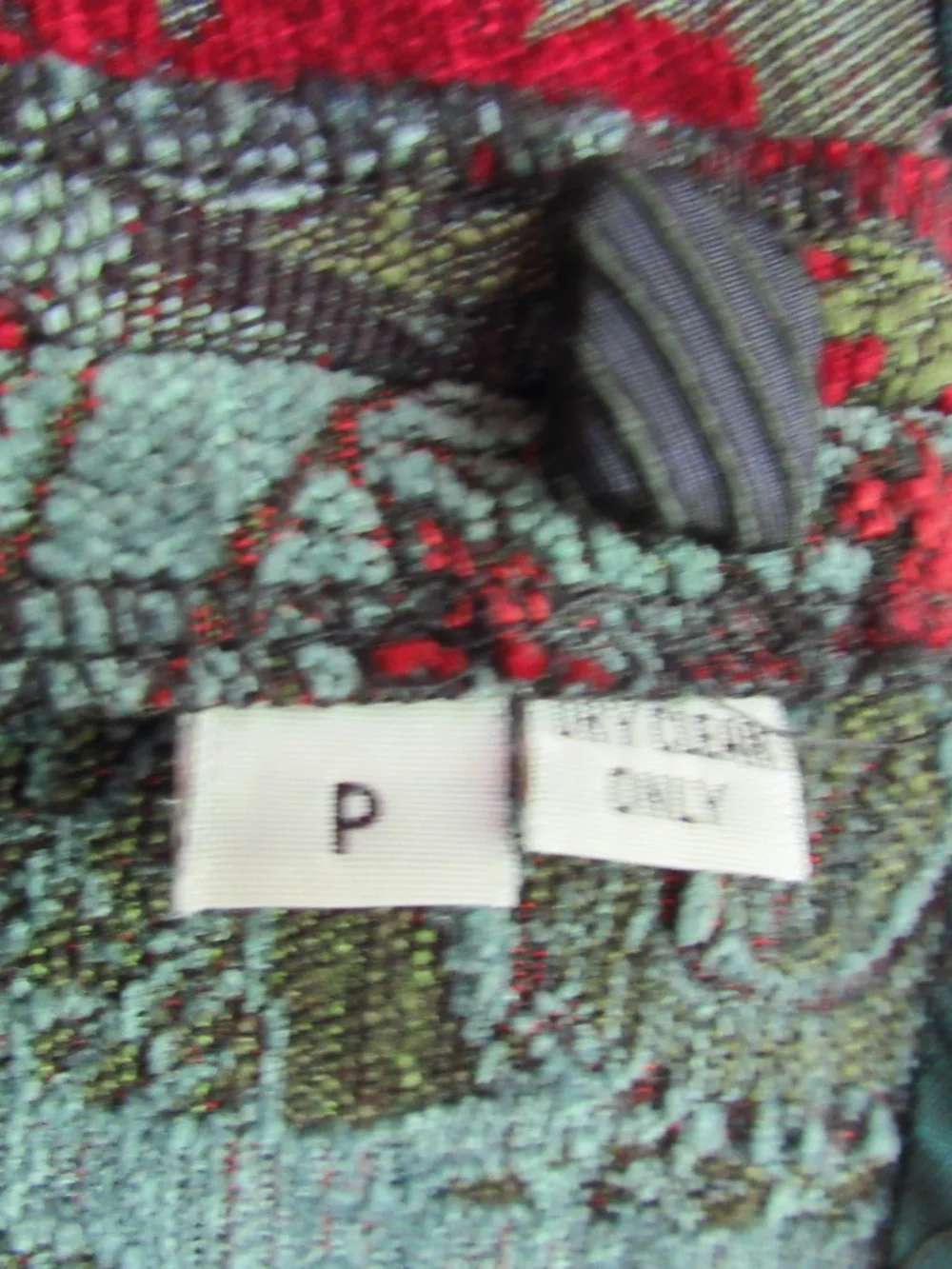 Mary Lynn O'Shea Women's Tapestry Jacket Blazer Colorful Red Gray Vintage P